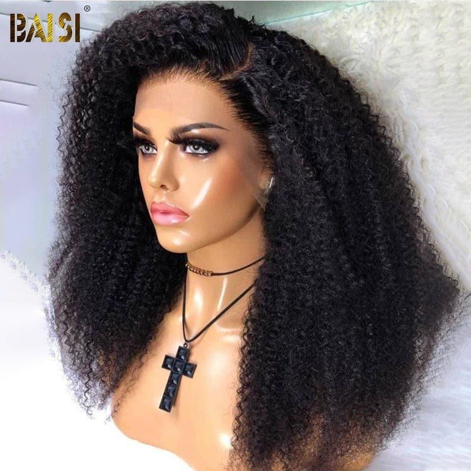 BAISI 13x4 Lace Frontal Perruque Afro Curl 16 Pouces 89€ en 100% Vrais Cheveux Humains