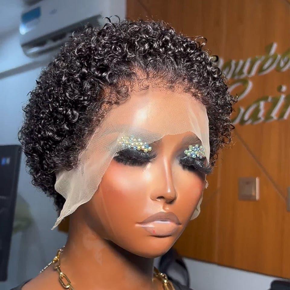 BAISI Achetez 2 perruques minimum au prix d'usine fournisseur OLIVIA 13X4 lace frontal curly en couleur Marron ou NOIR (pas besoins de code)