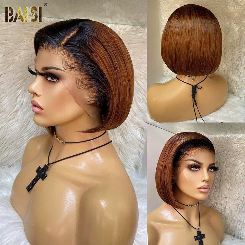 BAISI Perruque Pixie 13X4 lace Frontale Pixie 65€ NOIR ou En Couleur T30 en 100% Cheveux Humains