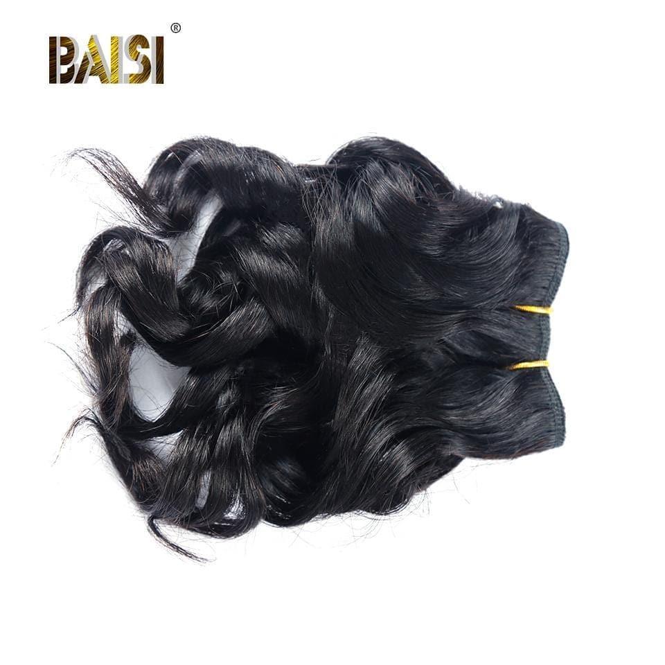 BAISI 8A Tissage Brésilien Cheveux Vierges Bouclé Noir 1B#30  1B#27 Water Wave 8-12 pouces