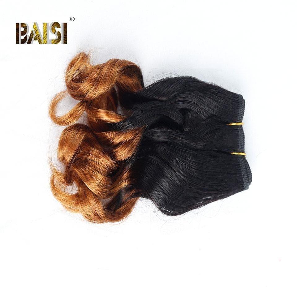 BAISI 8A Tissage Brésilien Cheveux Vierges Bouclé Noir 1B#30  1B#27 Water Wave 8-12 pouces