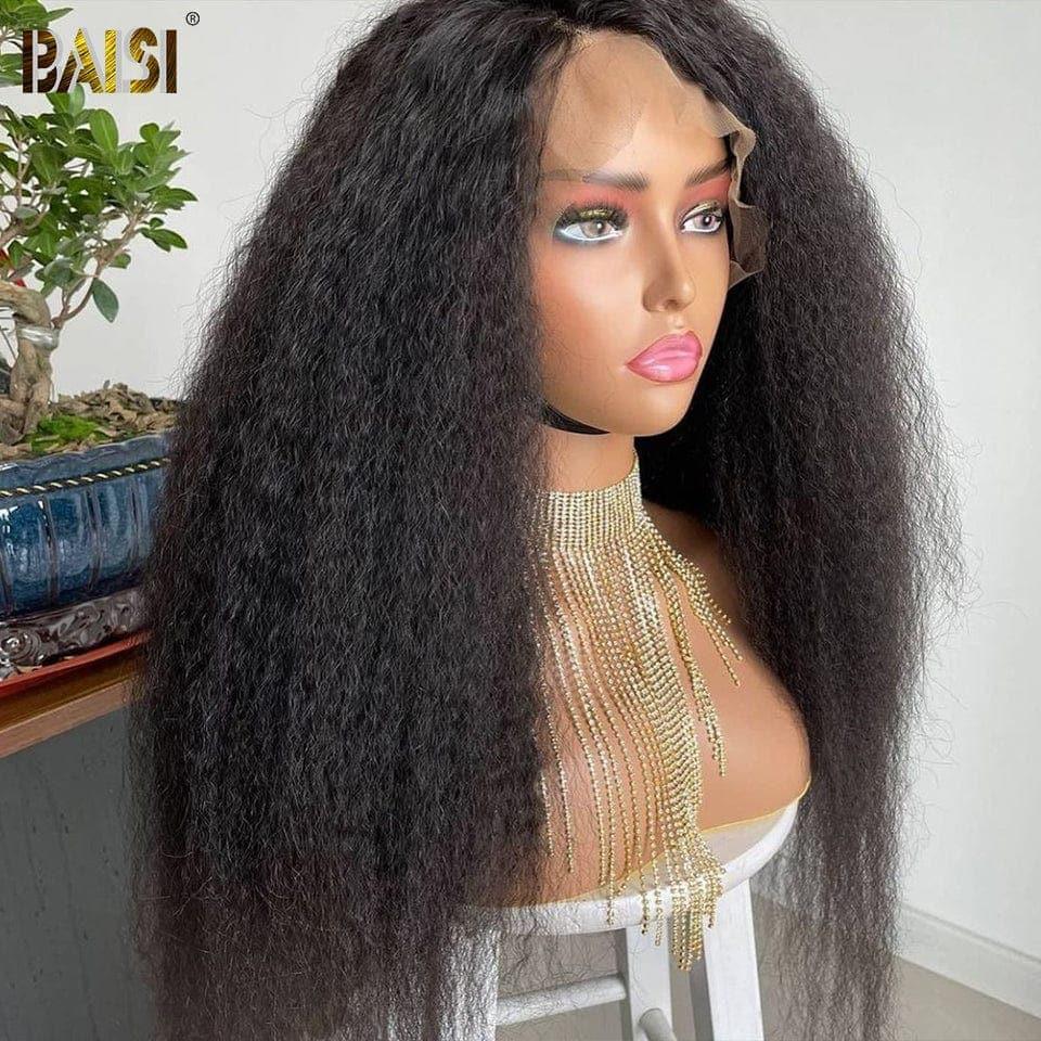 BAISI Achetez 2 perruques minimum au prix d'usine fournisseur 13x6 Lace Frontal Perruque Kinky Straight Sans Colle Lace déjà couper Facile à Porter en 100% Raw Hair