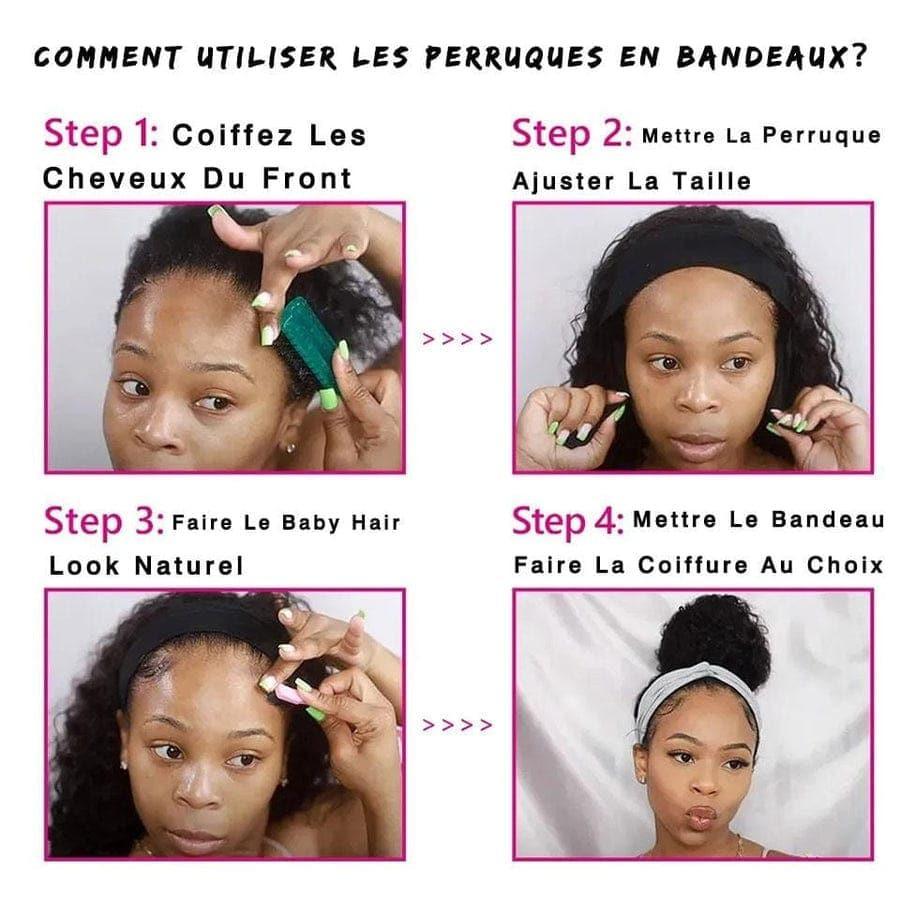 BAISI Achetez 2 perruques minimum au prix d'usine fournisseur Perruque Bandeau Bouclée Water Wave Fabriquée A La Machine (Pas Besoin de Code)