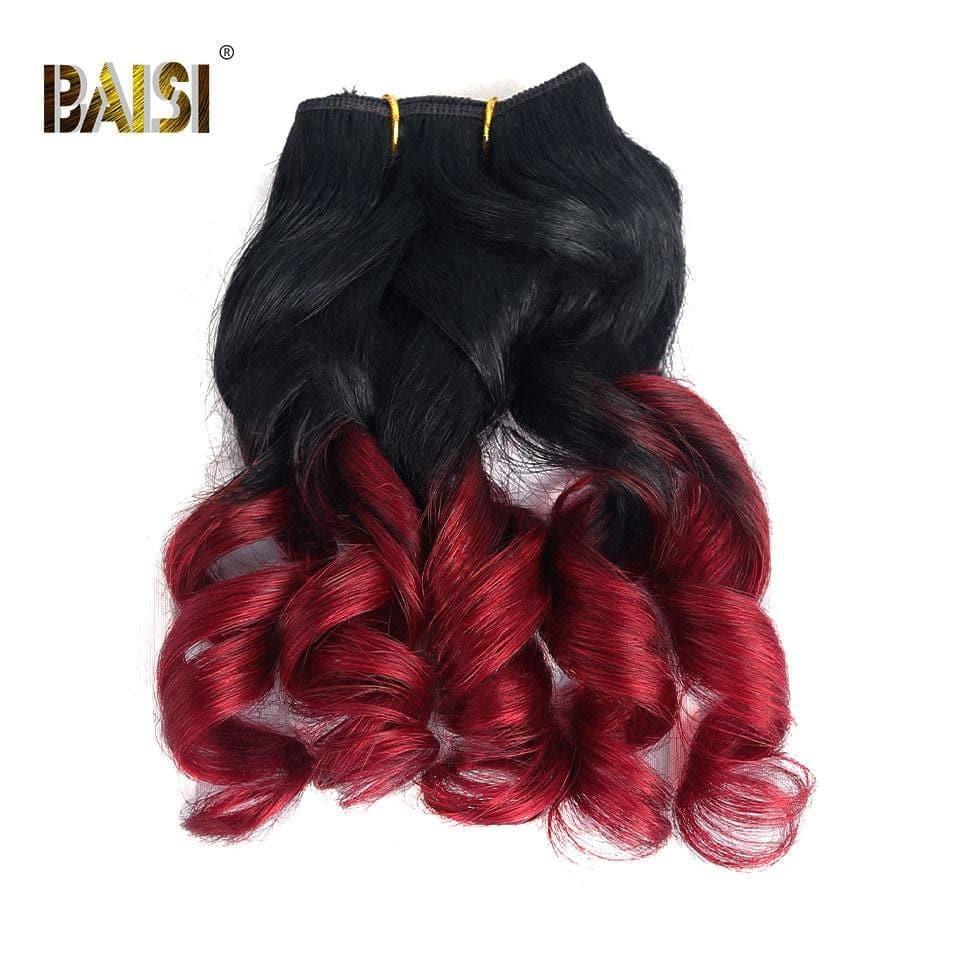 BAISI 8A Tissage Brésilien Cheveux Vierges Bouclé Noir 1B#30  1B#27 Water Wave 8-12 pouces
