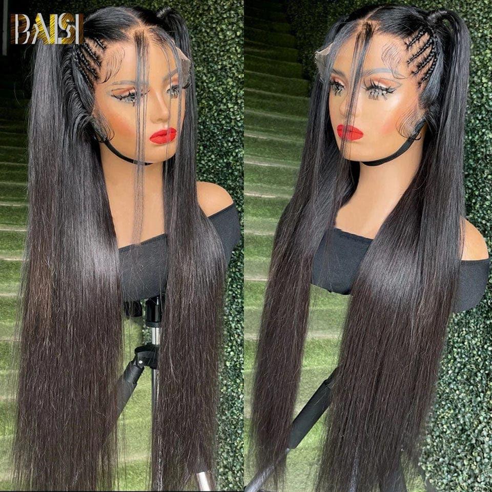 BAISI Achetez 2 perruques minimum au prix d'usine fournisseur 13X4 frontal perruque trop longue lisse en 100% cheveux humains