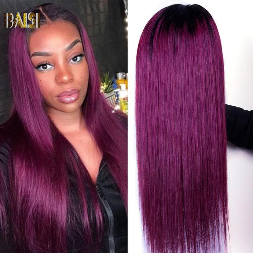 BAISI Fushia Pink glatte Perücke
