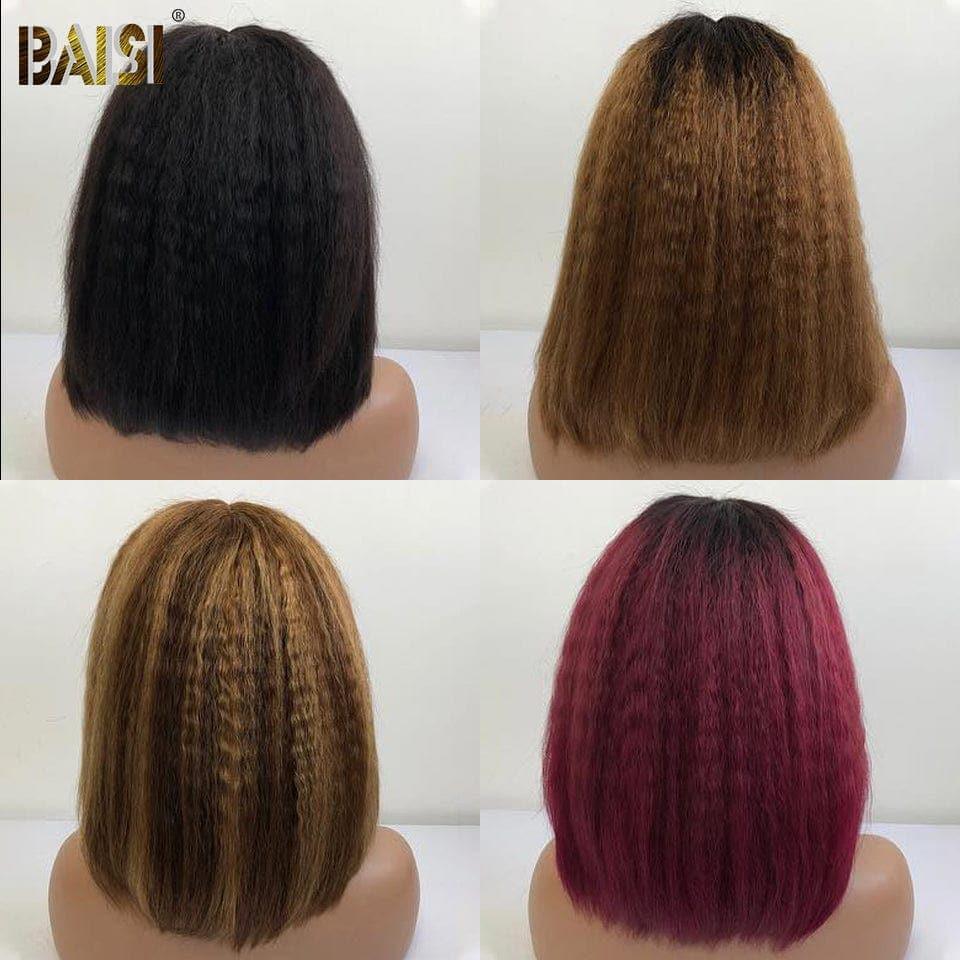 Peluca de color rizado de encaje BAISI 13X4 en cabello 100% humano