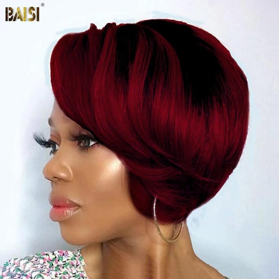 BAISI T Part Lace Perruque Personnalisée Avec La Raie De Côté ou 2X6 lace lisse 10 pouces bob de luxe 98€