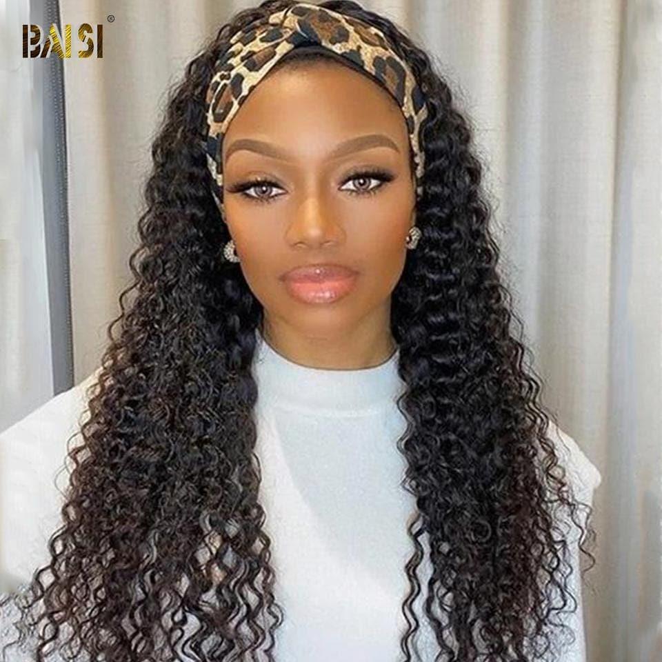 BAISI Parrucca a fascia riccia a onde profonde fatta a macchina