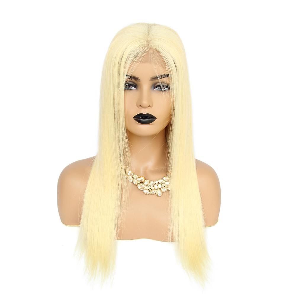 BAISI 4*4 #613 & Noir Naturel Lace Closure Perruque en 100% cheveux humains 200% Densité