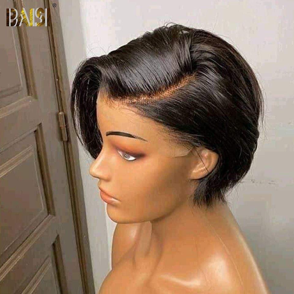 BAISI T Part Lace Perruque Personnalisée Avec La Raie De Côté ou 2X6 lace lisse 10 pouces bob de luxe 98€