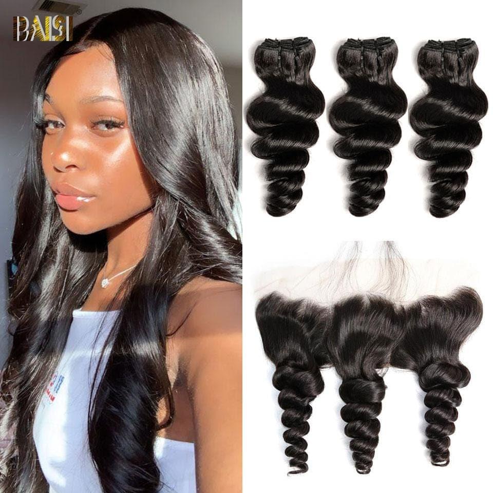 BAISI 10A Weave Com Fechamento/Frontal Em Grande Venda Onda Solta