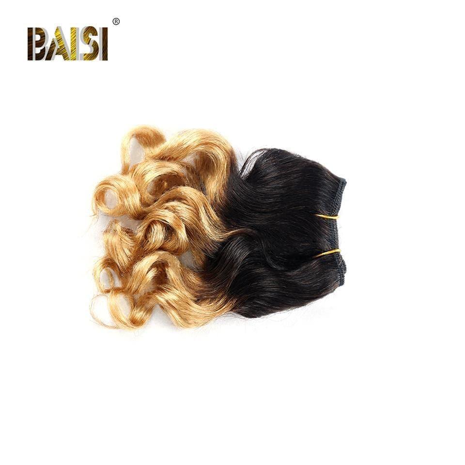 BAISI 8A Tissage Brésilien Cheveux Vierges Bouclé Noir 1B#30  1B#27 Water Wave 8-12 pouces