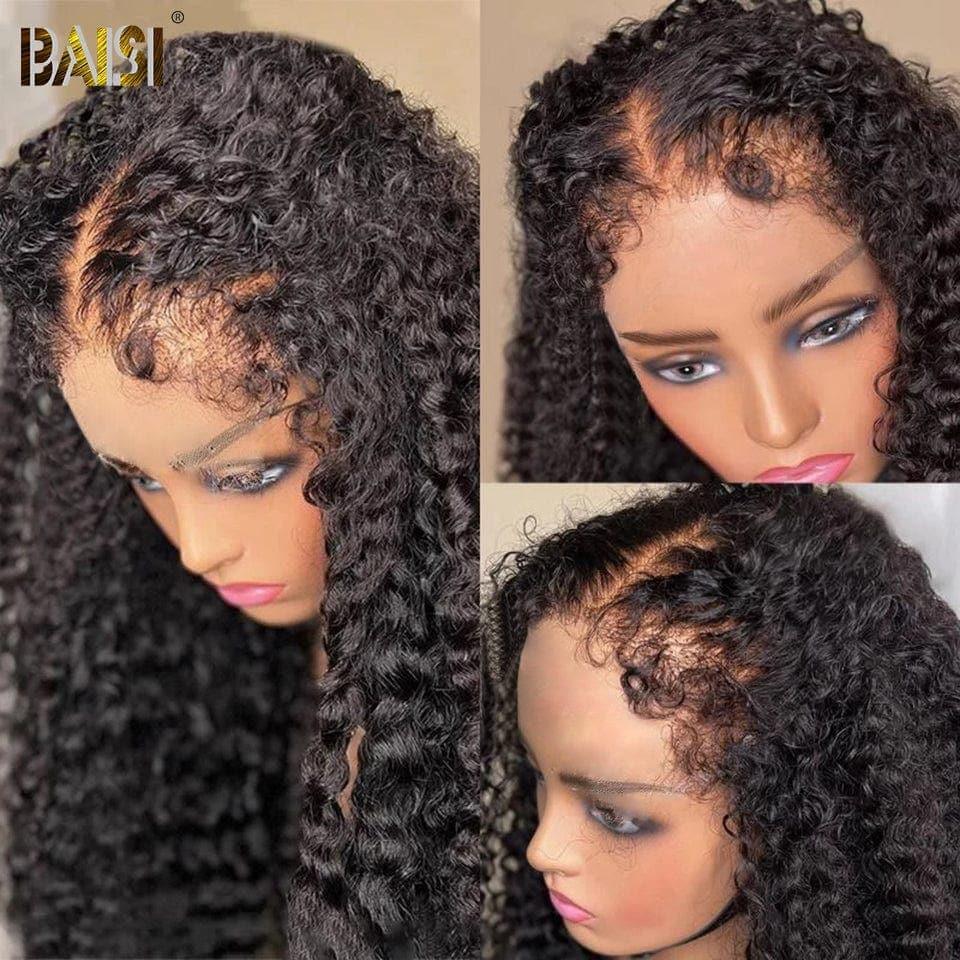 BAISI Achetez 2 perruques minimum au prix d'usine fournisseur 13X4 HD lace frontal perruque kinky curly en haut de gamme avec les Baby Hair naturel en 100% vrais cheveux humains ( pas besoin de code)