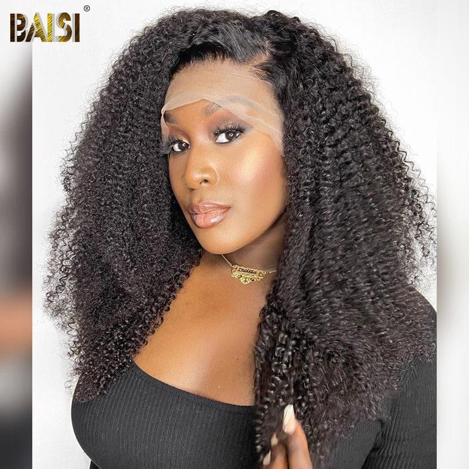BAISI 13x4 Lace Frontal Perruque Afro Curl 16 Pouces 89€ en 100% Vrais Cheveux Humains