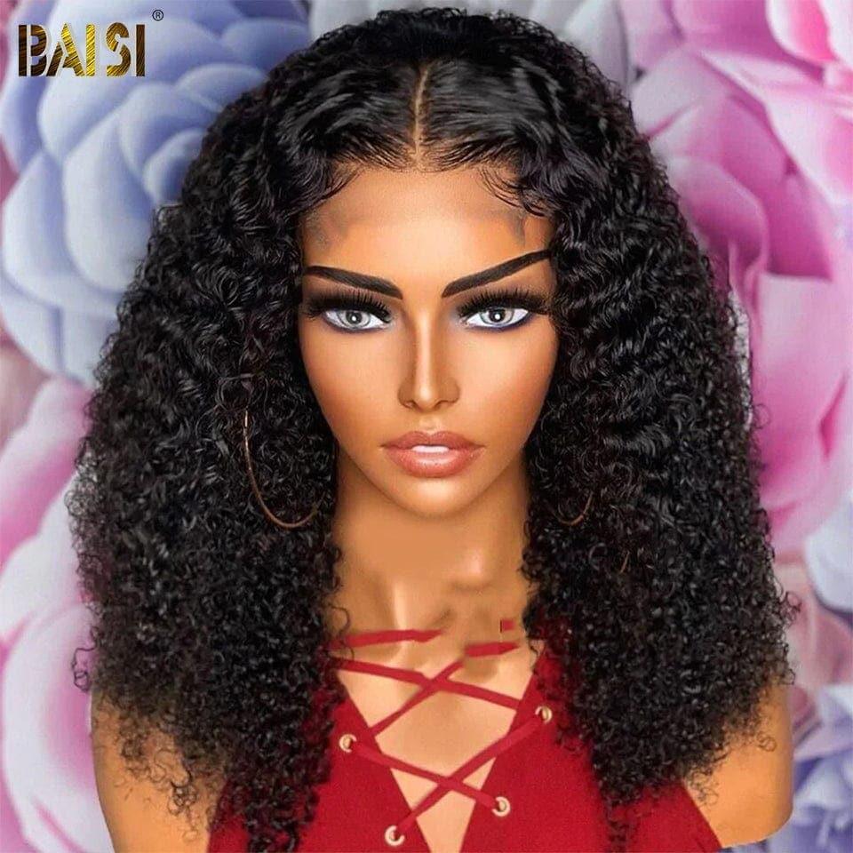 BAISI Achetez 2 perruques minimum au prix d'usine fournisseur en France TVA 0€ 48H arrivé 4x4 closure perruque bob Coupe carrée en 100% cheveux humains Curly (Pas Besoin de Code)