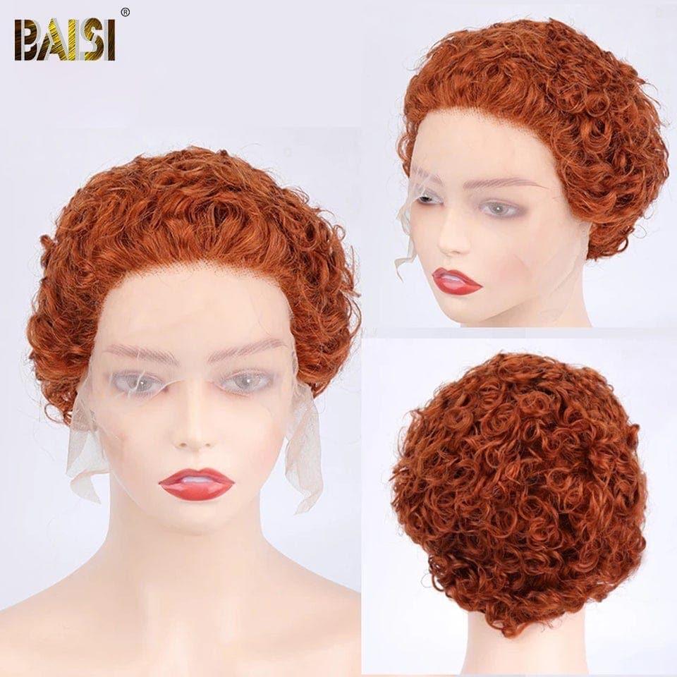 BAISI 13x1 Lace Perruque Curly En Couleur Variée en 100% Cheveux Humains en Mèche Indian Brésilien