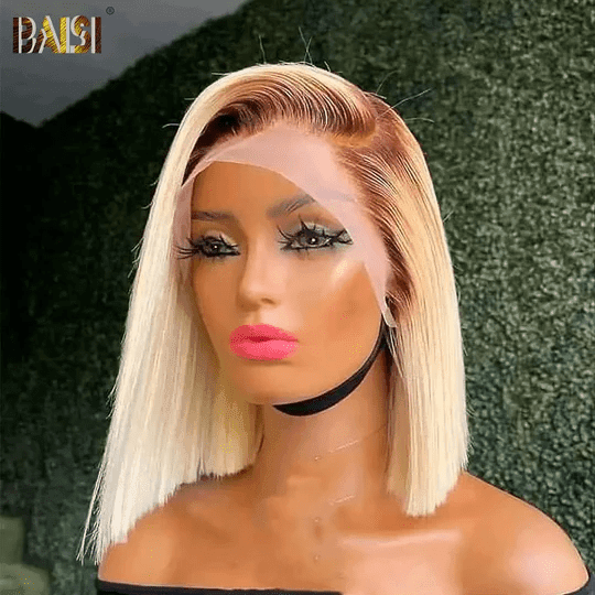 BAISI 13X4 peruca frontal reta bob na cor #4 #613 em 100% cabelo humano real B