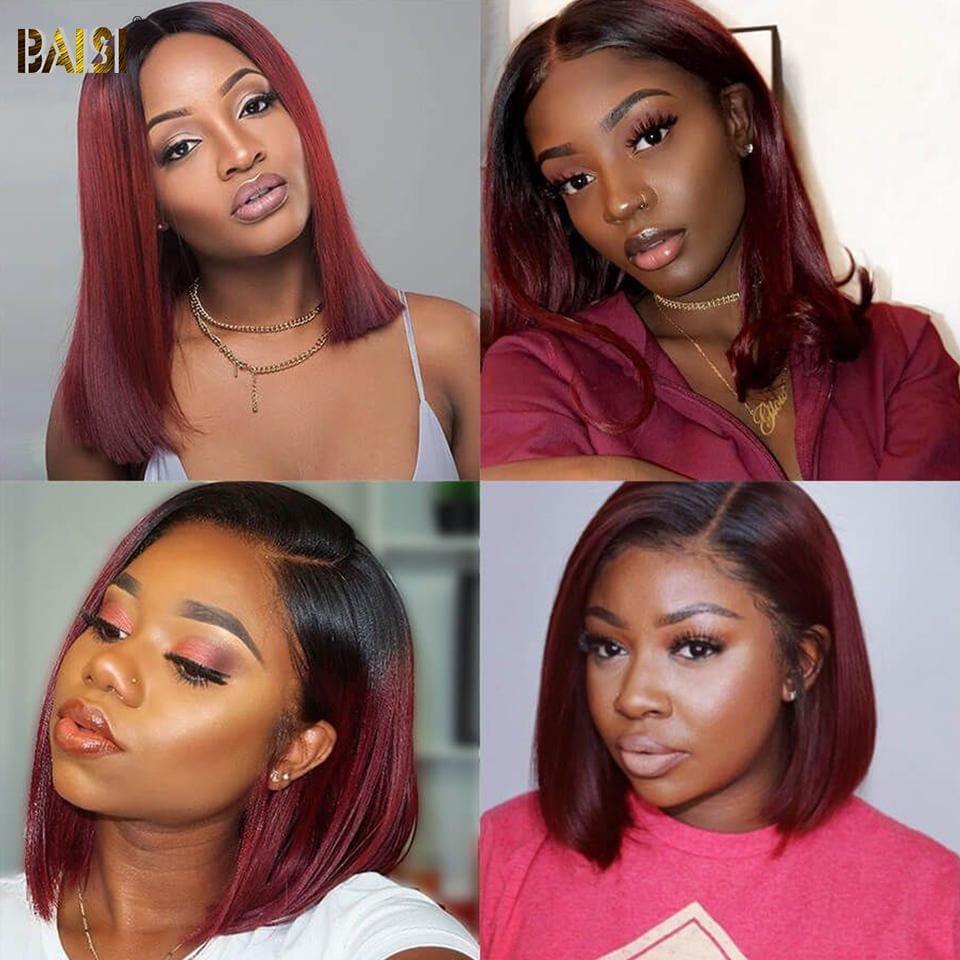 BAISI 1B/99J Bob Peruca Suave Nós Descorados Retos