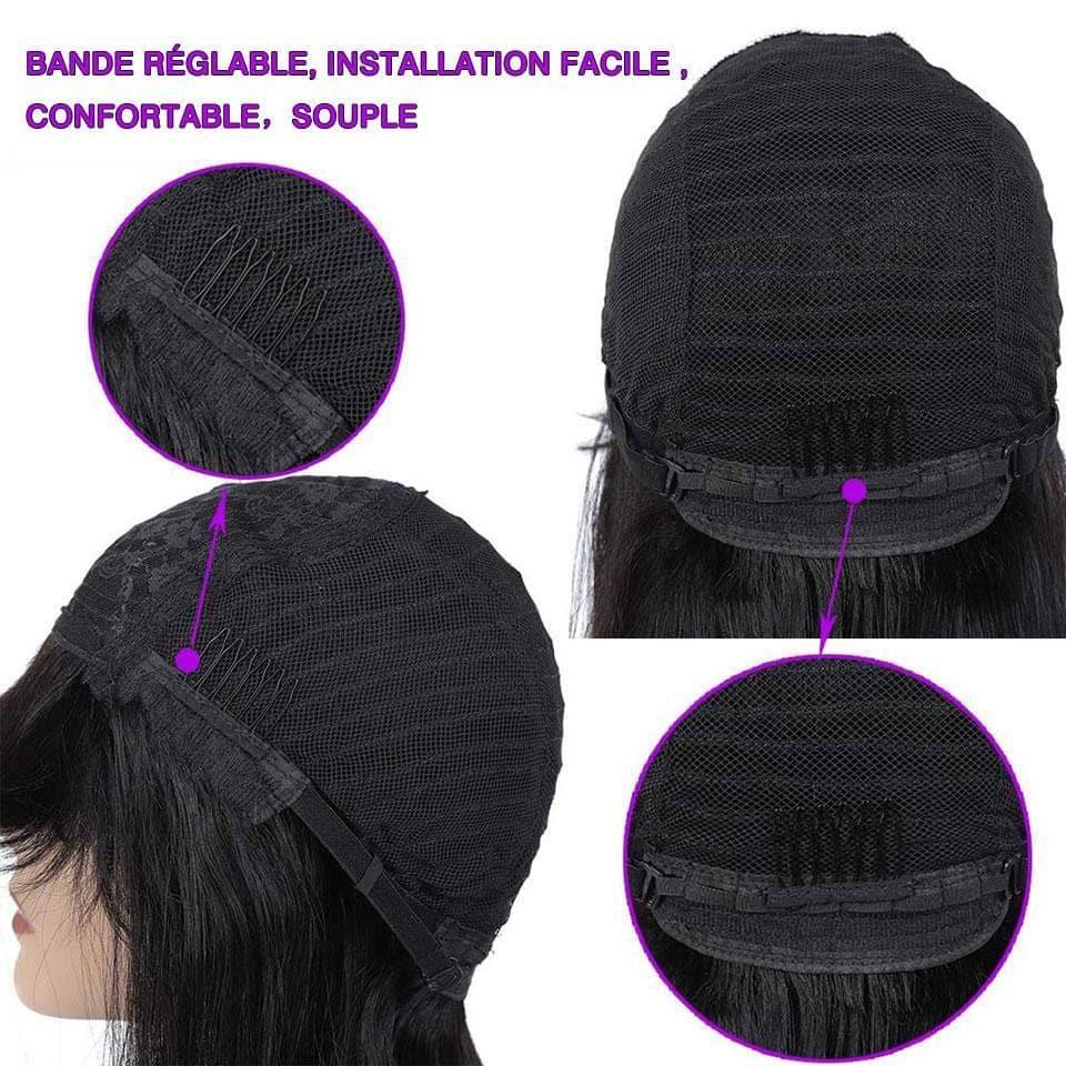 BAISI Achetez 2 perruques minimum au prix d'usine fournisseur en France TVA 0€ 48H arrivé COUPE CHINOISE SANS LACE PERRUQUE BOB Egg Wave AVEC FRANGE (Pas Besoin de Code)