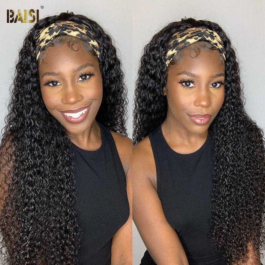 BAISI Achetez 2 perruques minimum au prix d'usine fournisseur Perruque Bandeau Curly Fabriquée A La Machine (Pas Besoin de Code)