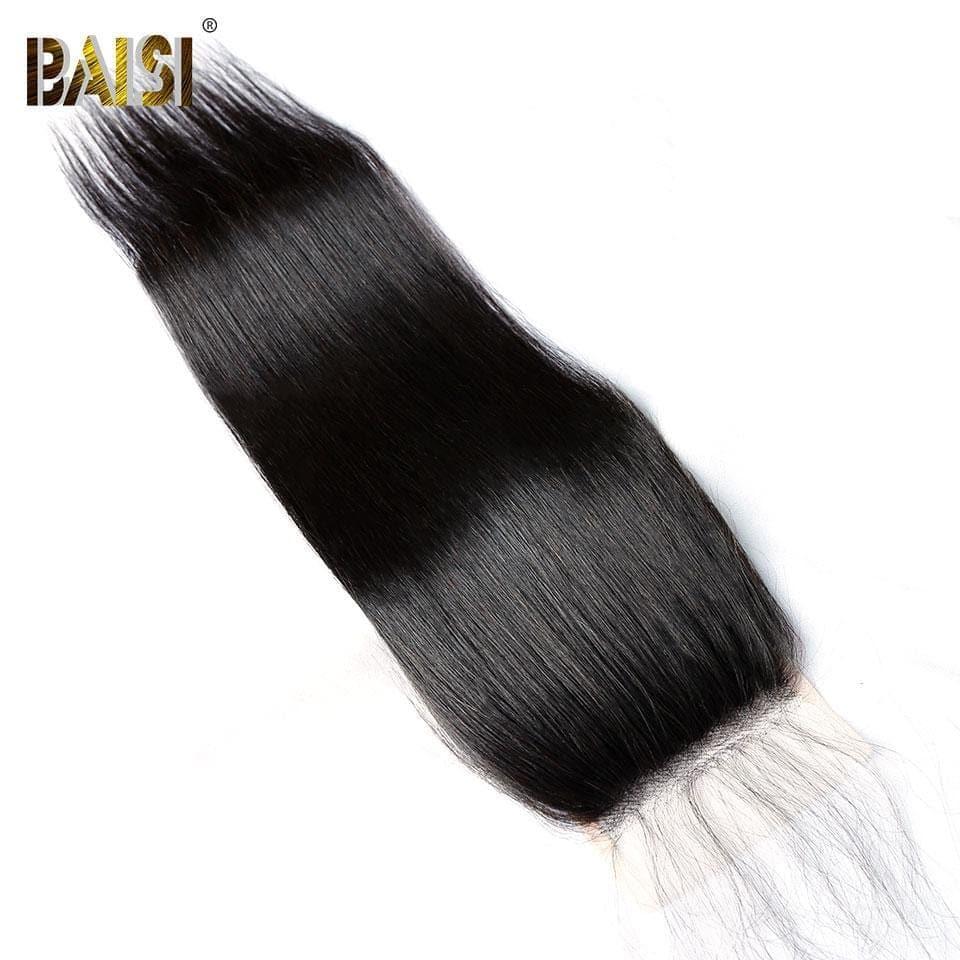 BAISI 4x4 glatter Spitzenverschluss mit kleinen gebleichten Knoten