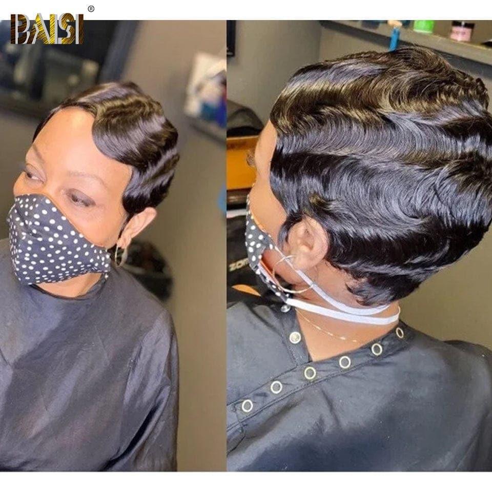 BAISI Wigs 100% Human Hair Machine Made