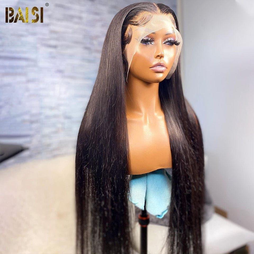 BAISI Achetez 2 perruques minimum au prix d'usine fournisseur 13X4 frontal perruque trop longue lisse en 100% cheveux humains