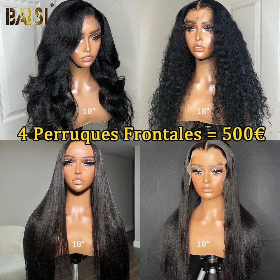BAISI vendita flash 3 Acconciature 149€ 4X4 Liscio 10 Pollici e 13X4 Liscio 4/27# 6 Pollici e pixie NERO o 4 parrucche 13x4 Lace Frontal in 100% capelli umani veri 500 euro
