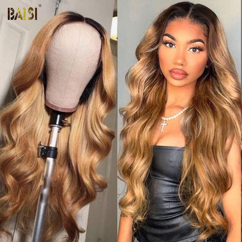 BAISI 13x4 Lace Front Perücke Body Wave Hellbraun