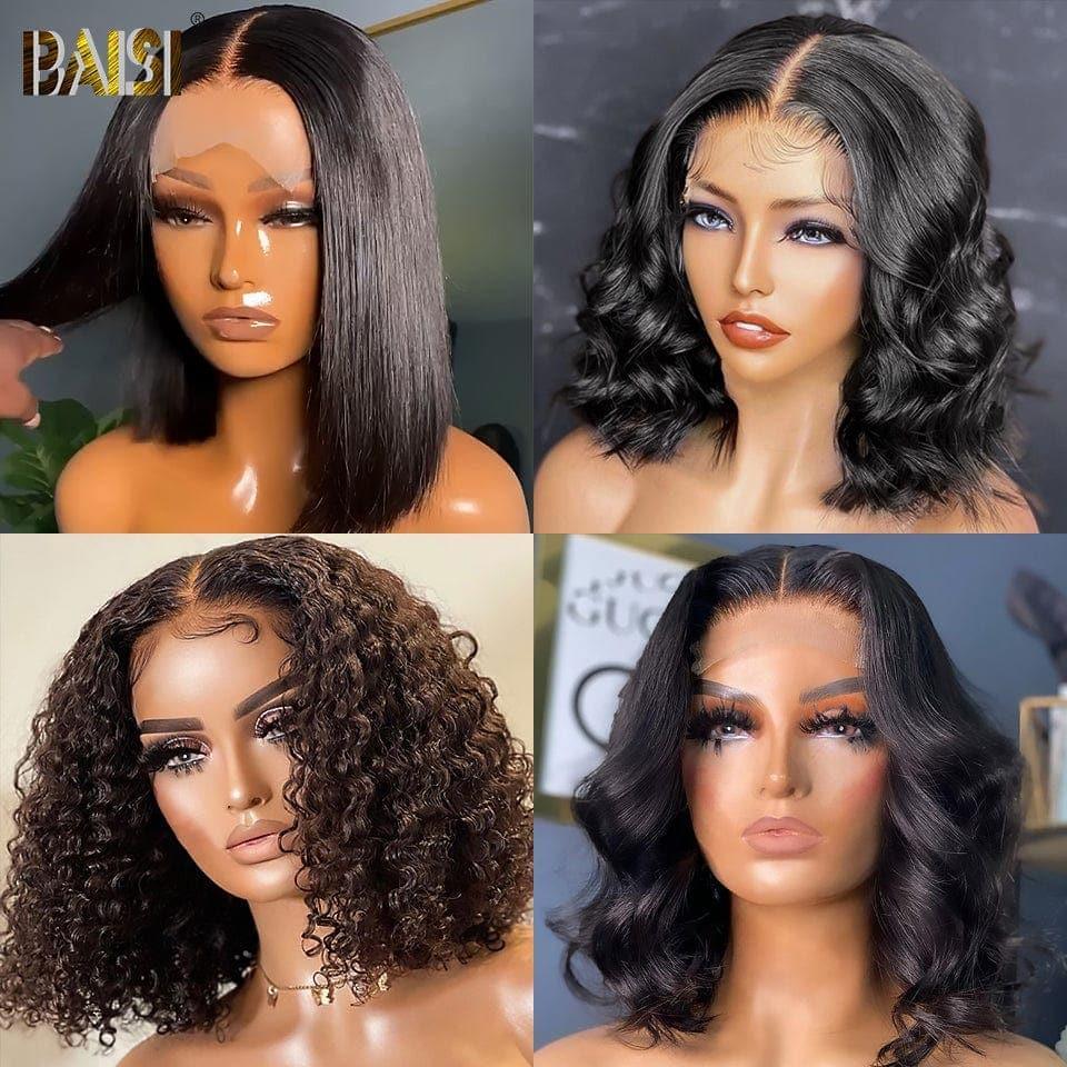 BAISI Achetez 2 perruques minimum au prix d'usine fournisseur en France TVA 0€ 48H arrivé  4x4 closure perruque bob Coupe carrée en 100% cheveux humains (Pas Besoin de Code)
