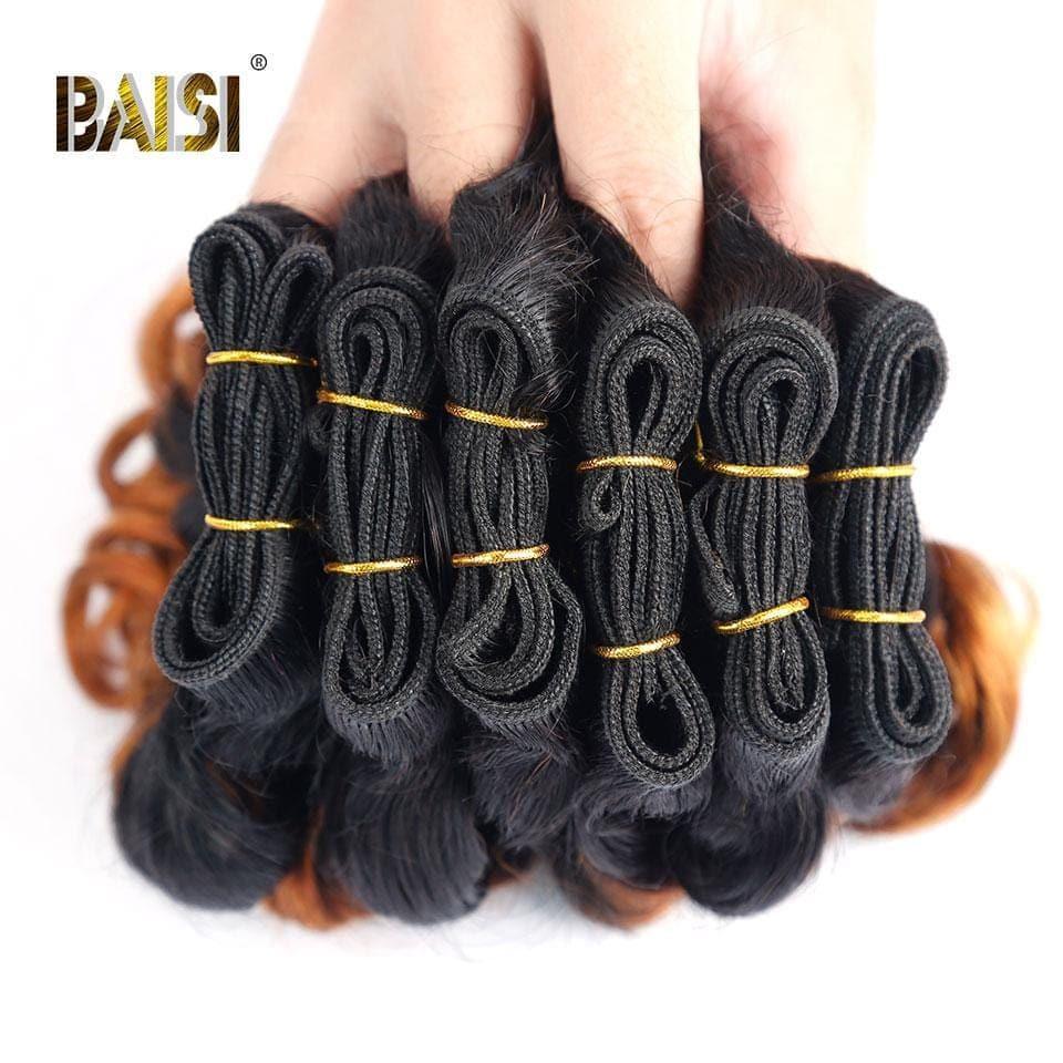 BAISI 8A Tissage Brésilien Cheveux Vierges Bouclé Noir 1B#30  1B#27 Water Wave 8-12 pouces