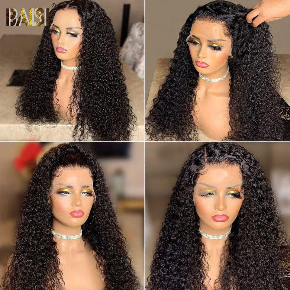 BAISI Achetez 2 perruques minimum au prix d'usine fournisseur en France TVA 0€ 48H arrivé 13x6 Lace Frontal Perruque Curly en 100% Raw Hair