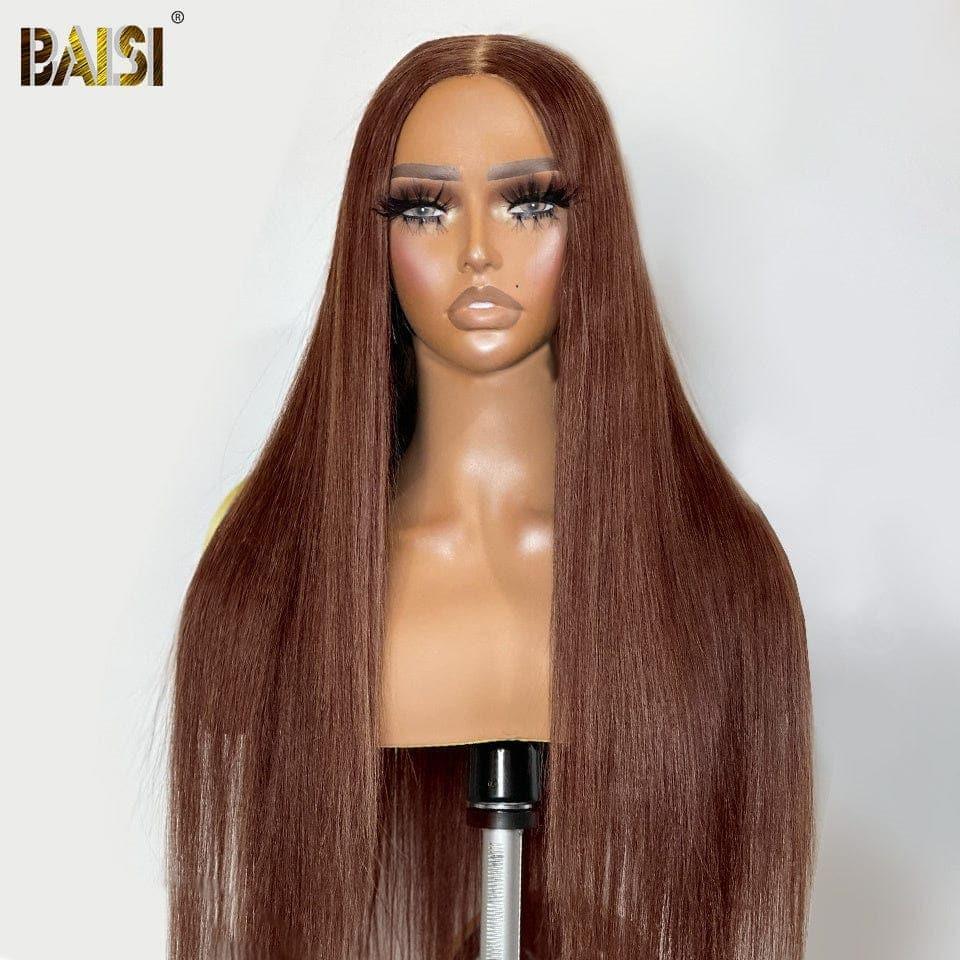 BAISI Achetez 2 perruques minimum au prix d'usine fournisseur 13x4 Lace Frontal Perruque Lisse Marron #4 En 100% Cheveux Humains (Pas Besoin de Code)