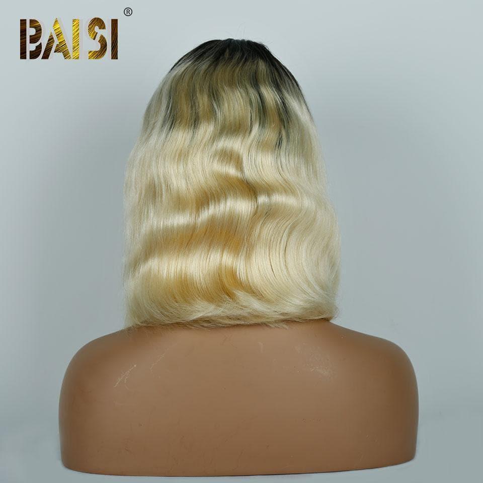 BAISI 4X4 Lace Closure Perücken #1B613 180% Dichte, gewellt und glatt