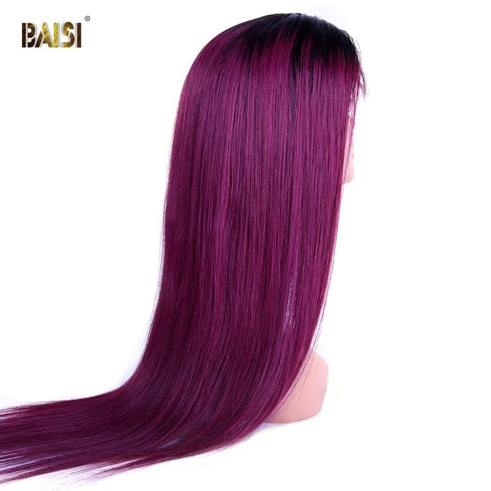 BAISI Fushia Pink glatte Perücke
