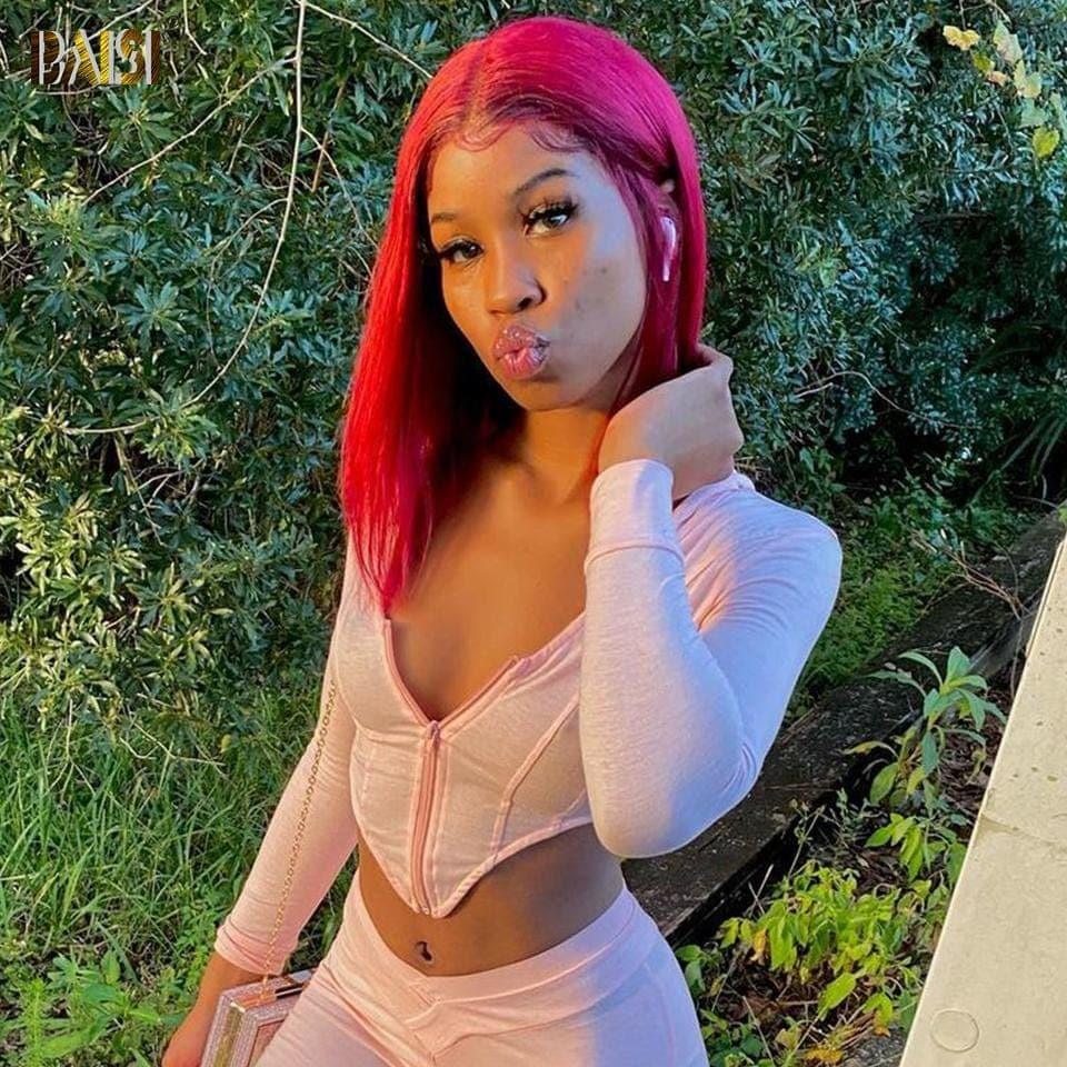 Parrucca BAISI Top Model Parrucca rossa dritta con chiusura 4x4 12 pollici