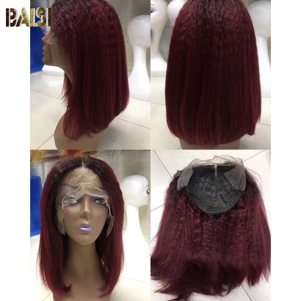 BAISI Acquista almeno 2 parrucche al prezzo di fabbrica fornitore 13X4 Parrucca kinky colorata Pre-pizzicata Senza bisogno di colla in capelli 100% grezzi con pizzo già tagliato