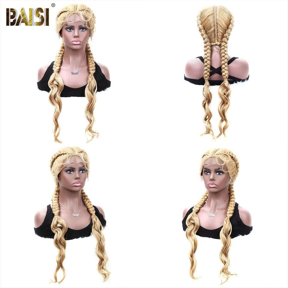 BAISI Achetez 2 perruques minimum au prix d'usine fournisseur Braided Wigs Natte Long Synthetic Tresse Naturelle (Pas Besoin de Code)