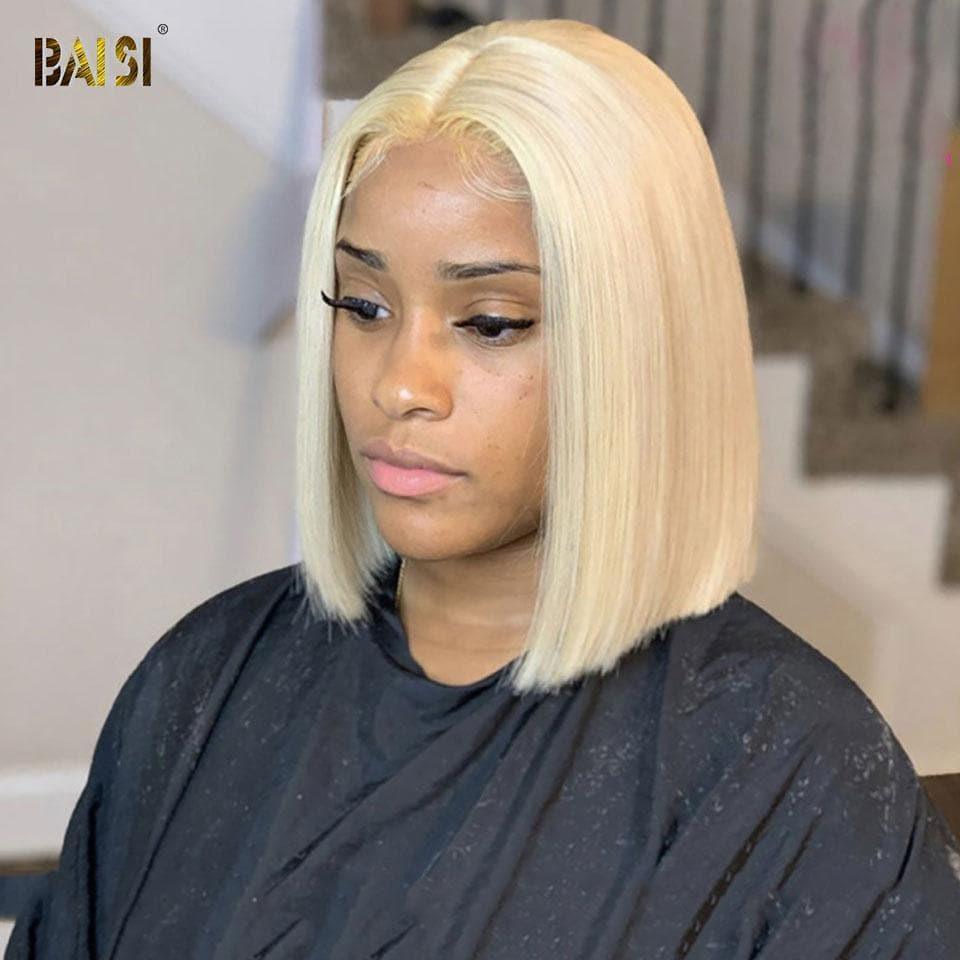 BAISI #613 13x4 Lace Frontal Perruque BOB Lisse Blonde Avec Transparent
