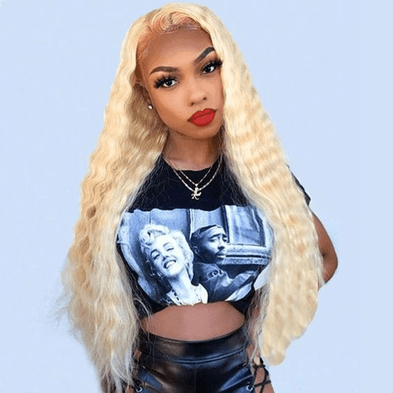 BAISI peluca personalizada rubia 613 # peluca rizada de alta calidad de onda profunda, envío gratis