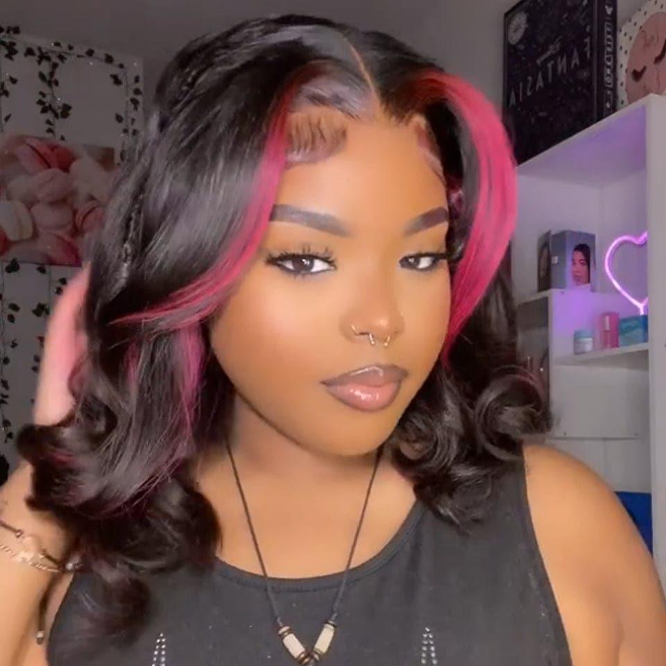 BAISI HAIR FR 13x4 Frontal Perücke Body Wave in roter Farbe 1b Mixed Loop 100% Echthaar