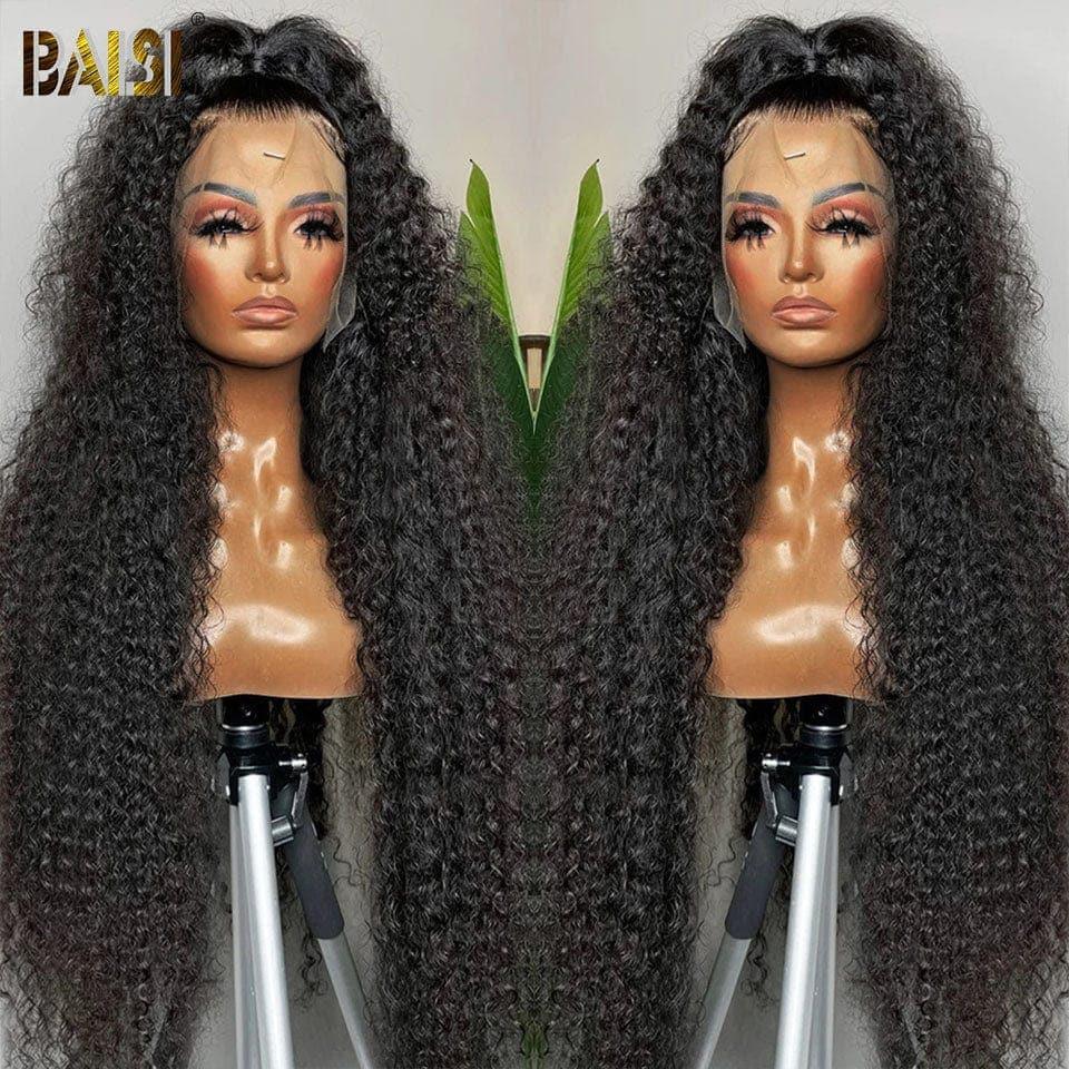 BAISI 13X6 frontal perruque trop longue  curly en 100% cheveux humains