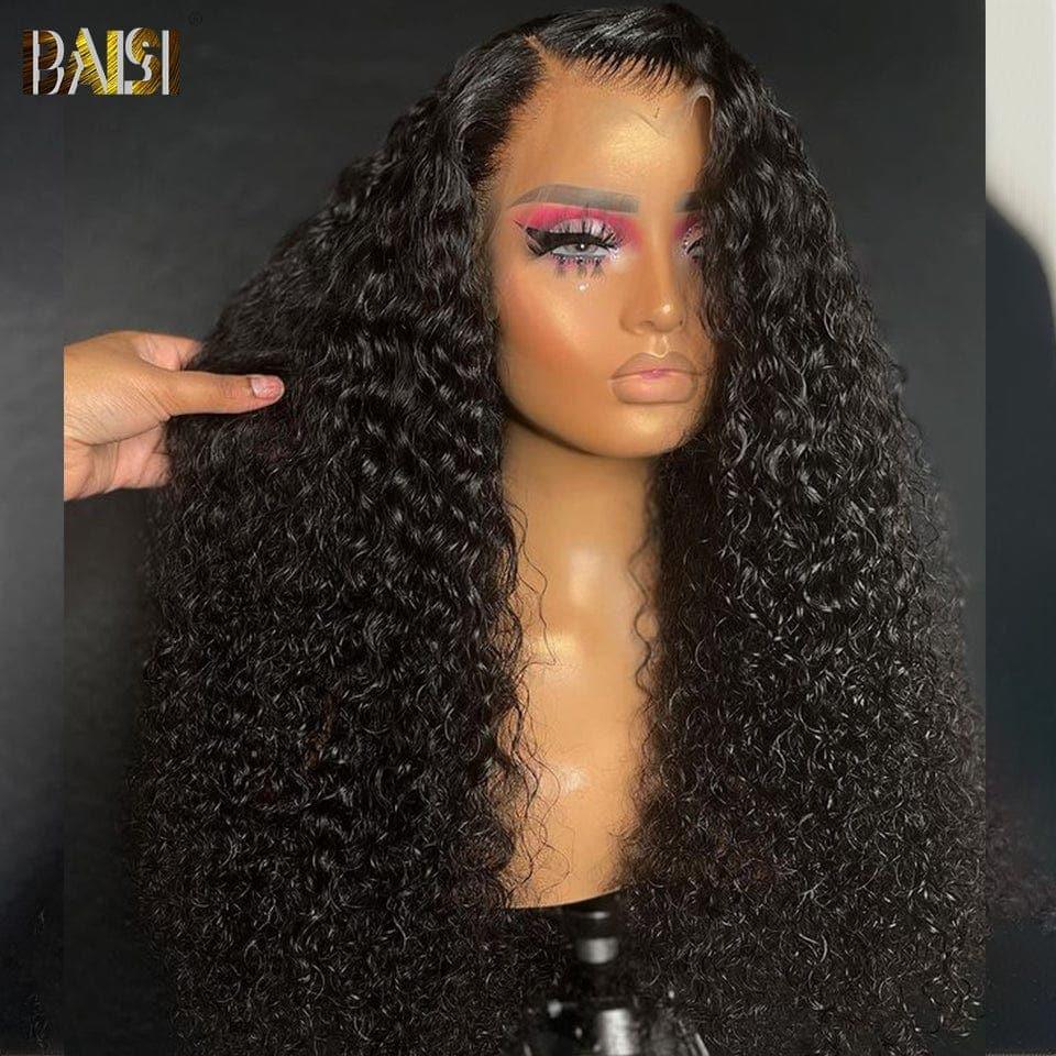 BAISI Achetez 2 perruques  minimum au prix d'usine fournisseur Perruque Naturelle En Lace 13X4 Frontal Curly  En 100% Cheveux Humains  (Pas Besoin de Code)