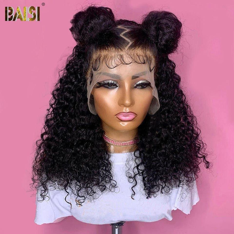 BAISI Achetez 2 perruques  minimum au prix d'usine fournisseur en France TVA 0€ 48H arrivé 13x4 Lace Frontal Perruque BOB Curly Bob En 100% Cheveux Humains (Pas Besoin de Code)