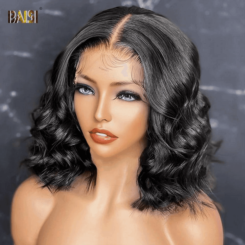 BAISI Achetez 2 perruques minimum au prix d'usine fournisseur 13x4 Lace Frontal Perruque BOB Natural Wave Bob En 100% Cheveux Humains (Pas Besoin de Code)