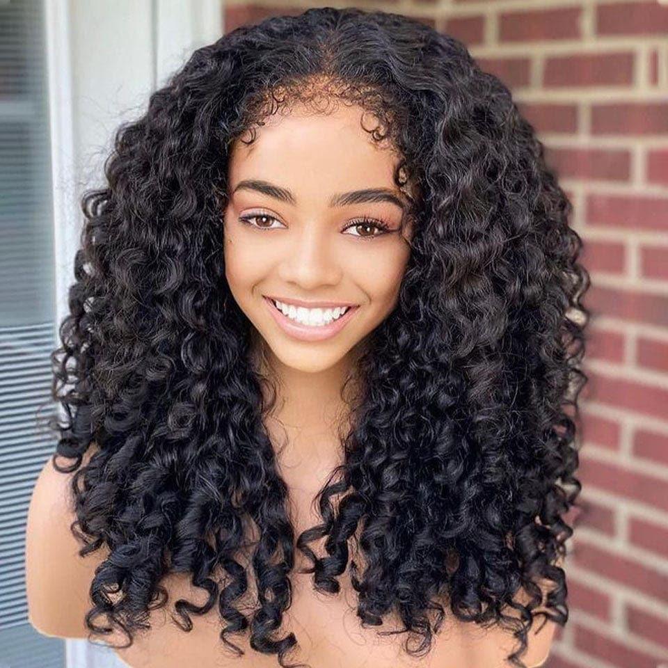 BAISI Achetez 2 perruques minimum au prix d'usine fournisseur 13X4 HD lace frontal perruque Kinky Curly en haut de gamme avec les Baby Hair naturel en 100% vrais cheveux humains ( pas besoin de code)