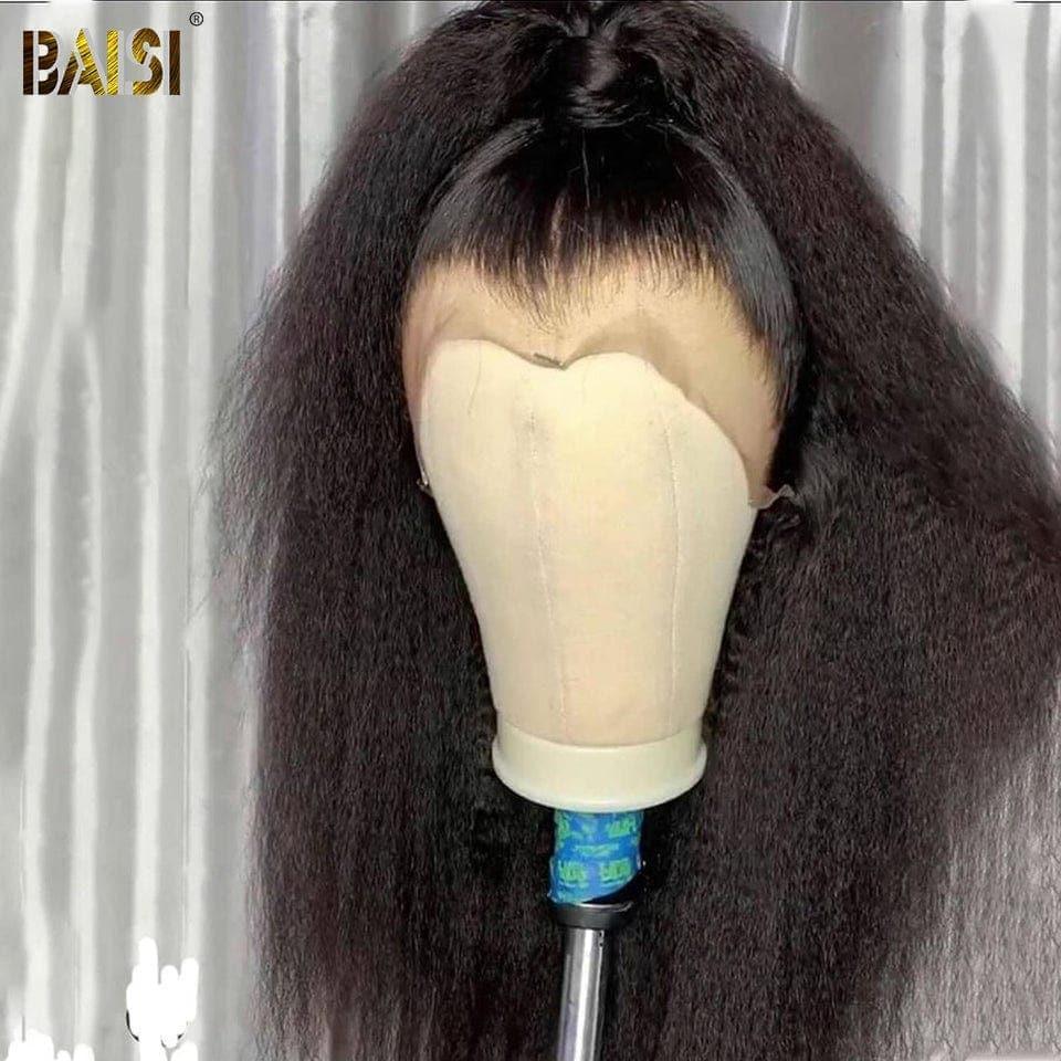 BAISI Achetez 2 perruques minimum au prix d'usine fournisseur 13x4 Lace Frontal Perruque Kinky Straight Sans Colle Lace déjà couper Facile à Porter En 100% Cheveux Humains (Pas Besoins De Code)