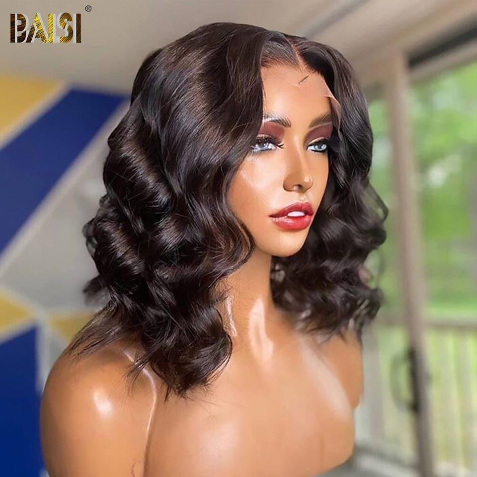 BAISI Achetez 2 perruques minimum au prix d'usine fournisseur 13x4 Lace Frontal Perruque BOB Natural Wave Bob En 100% Cheveux Humains (Pas Besoin de Code)