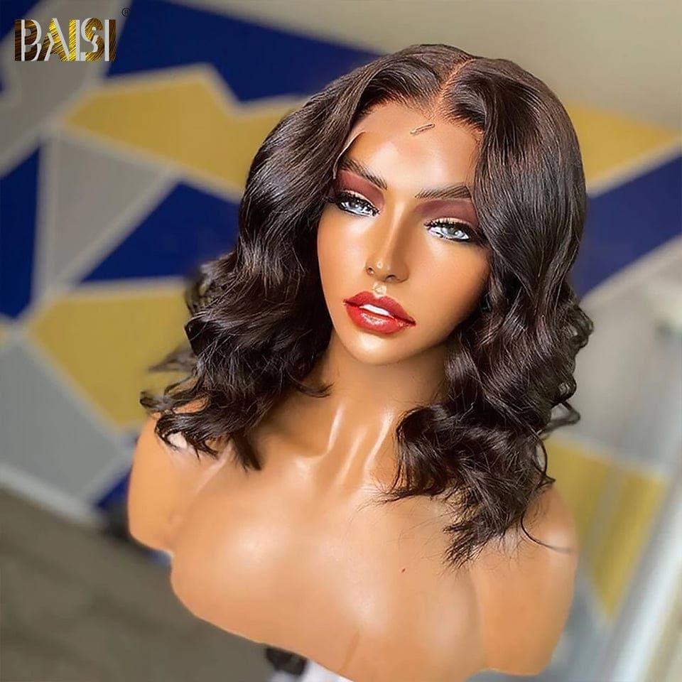 BAISI Achetez 2 perruques minimum au prix d'usine fournisseur 13x4 Lace Frontal Perruque BOB Natural Wave Bob En 100% Cheveux Humains (Pas Besoin de Code)